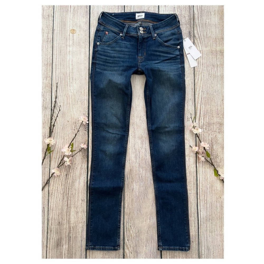 B1 NWT howl blue HUDSON Midrise Collin stretch skinny womens denim jeans 26